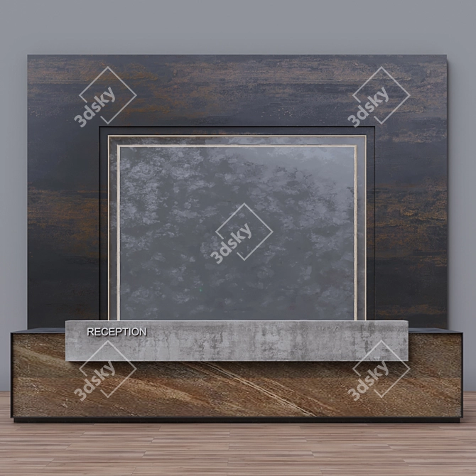 Elegant 4-in-1 Reception Desk 3D model image 1