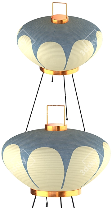 Vitra AKARI 9AD Japanese Paper Table Lamp 3D model image 2