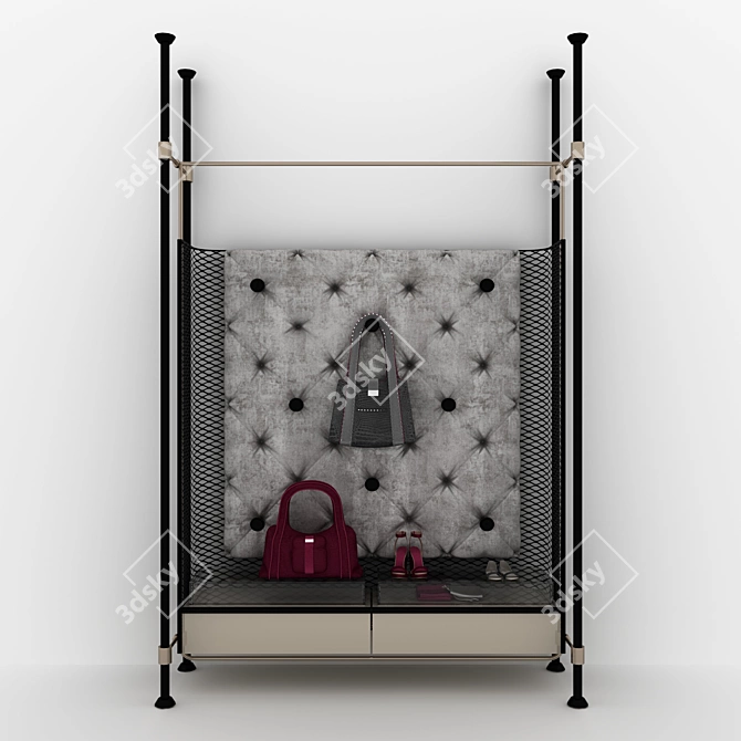 Multi-functional Clothes Store Shelving 3D model image 1