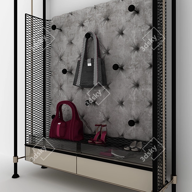 Multi-functional Clothes Store Shelving 3D model image 2