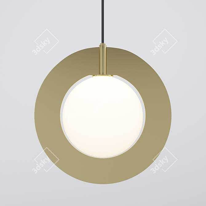 Sleek Metal Pendant Light 3D model image 1