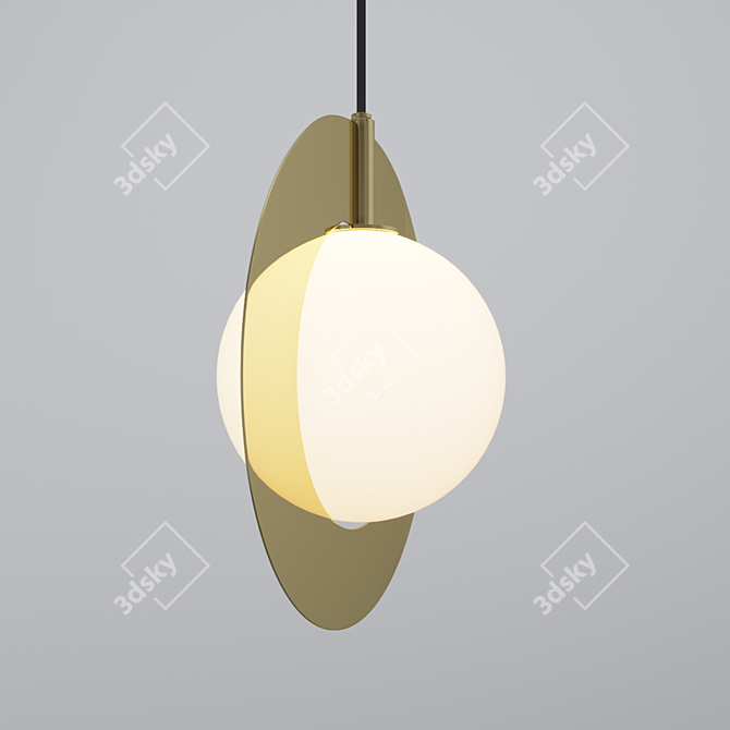 Sleek Metal Pendant Light 3D model image 2