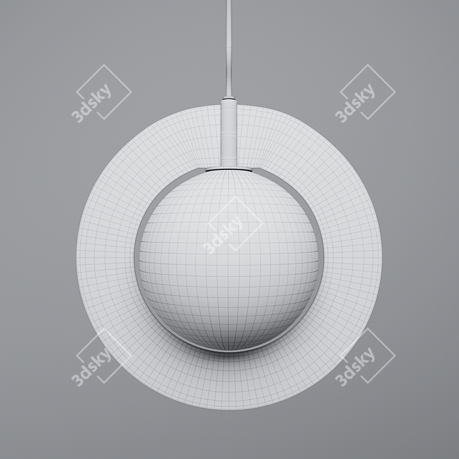 Sleek Metal Pendant Light 3D model image 3