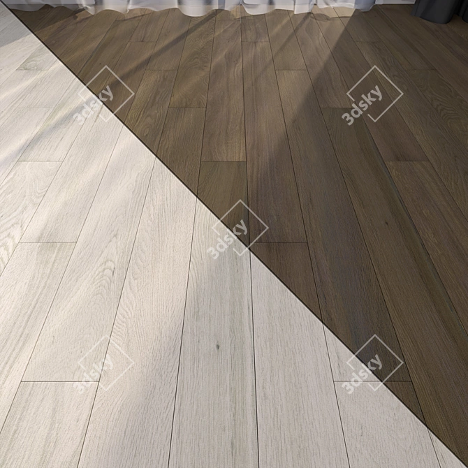 Luxury Parquet Floor Set 9: HD Texture, 12x120 cm, Multisub-Object 3D model image 1