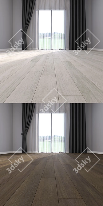 Luxury Parquet Floor Set 9: HD Texture, 12x120 cm, Multisub-Object 3D model image 3