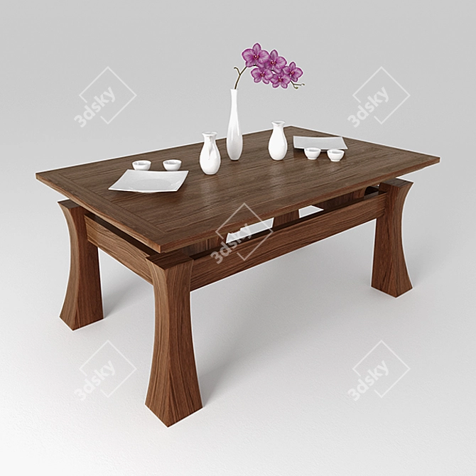 Japanese Style Table 3D model image 1