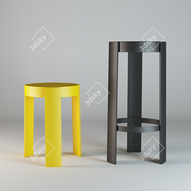 Hem Pal Stool: Sleek and Stylish 3D model image 1