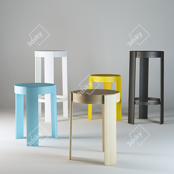 Hem Pal Stool: Sleek and Stylish 3D model image 2