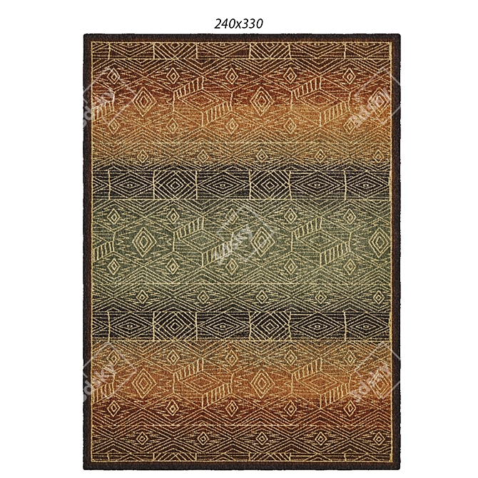 Elegant Nazca Patterned Rug by Temple and Webster 3D model image 1