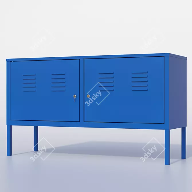 Functional Scandinavian Blue Cabinet 3D model image 2