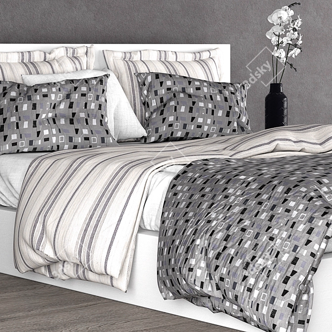 Sleek Modern Bedroom Set 3D model image 3