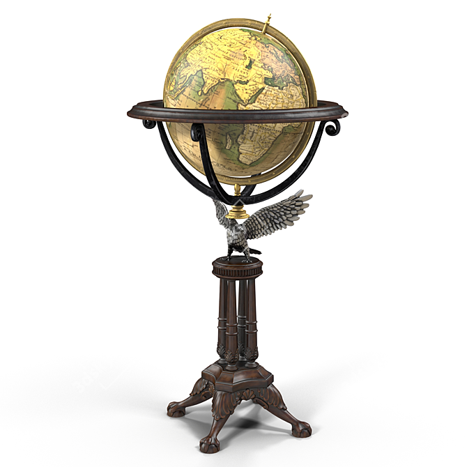 Vintage World Globe 3D model image 1