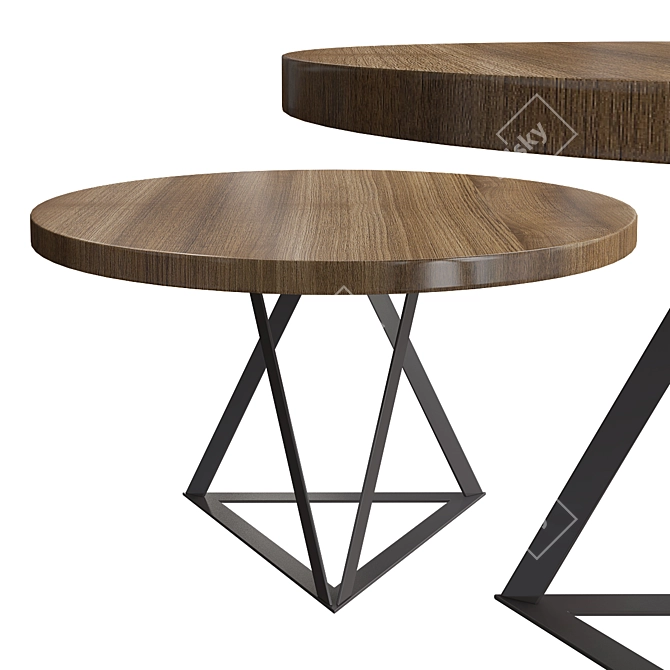 Modern Track Dining Table 3D model image 2