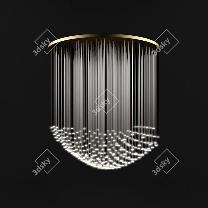 Sleek Glass Modern Chandelier 3D model image 1