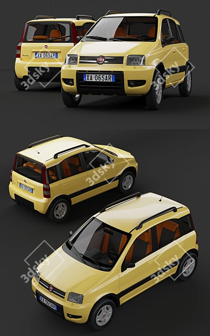 Fiery Fiat Panda 4x4 3D model image 2