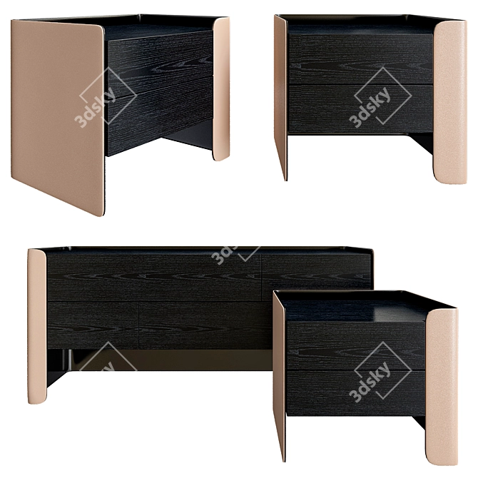 Elegant Poliform CHLOE Dresser 3D model image 1