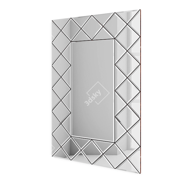 Elegant Mirror Panel: 1200mm Height, 800mm Length 3D model image 1