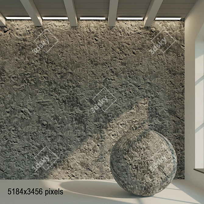 Vintage Concrete Wall Texture 3D model image 1