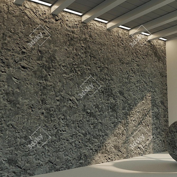 Vintage Concrete Wall Texture 3D model image 2