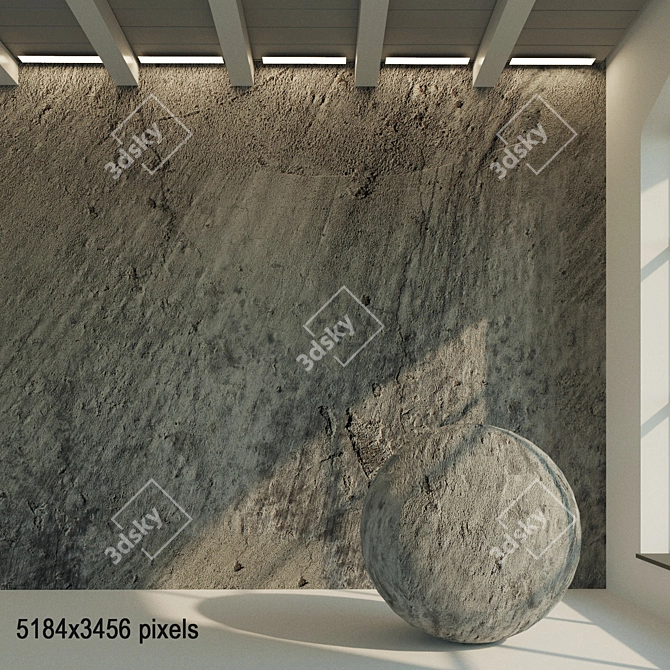 Vintage Concrete Wall Texture 3D model image 1