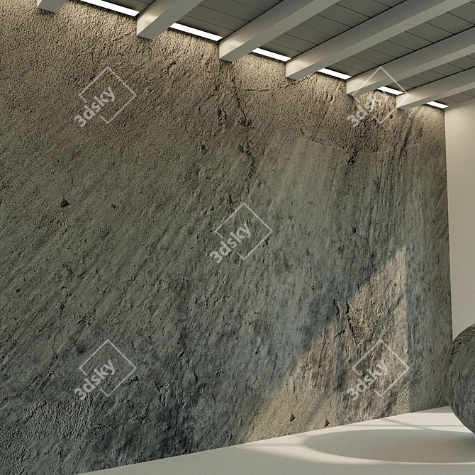 Vintage Concrete Wall Texture 3D model image 3