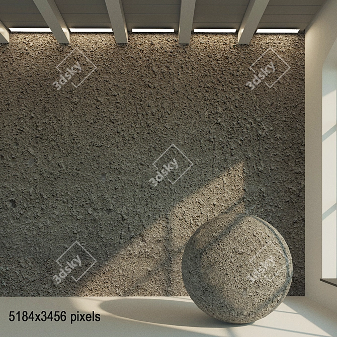 Vintage Concrete Wall Texture 3D model image 1