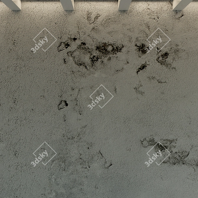 Vintage Plaster Concrete Wall 3D model image 3