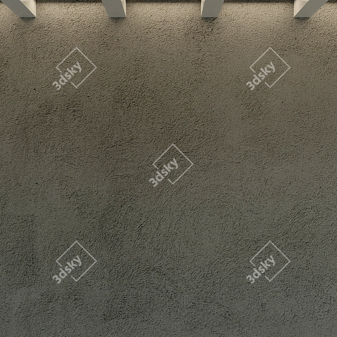 Rustic Grey Concrete Wall 3D model image 3