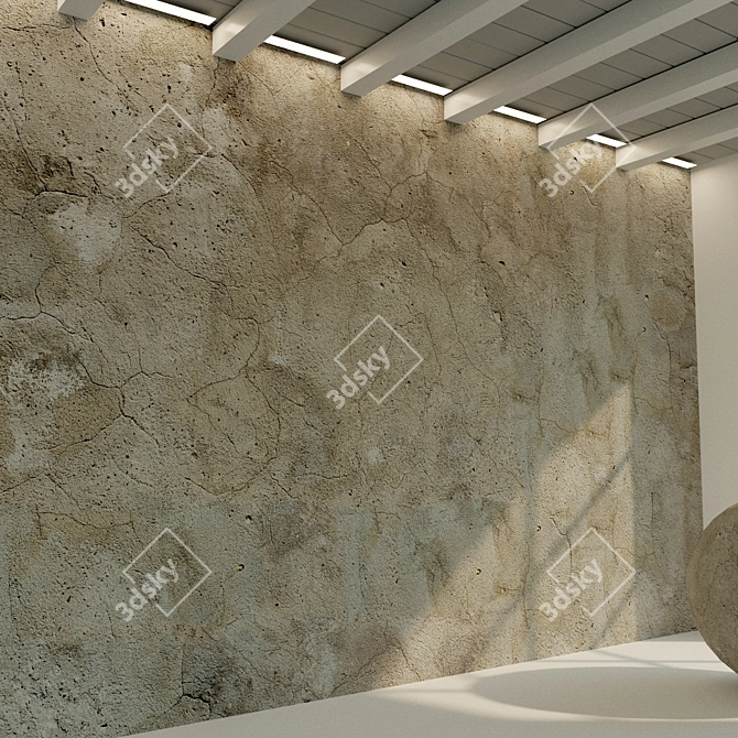 Title: Vintage Concrete Wall with Old Plaster 3D model image 2