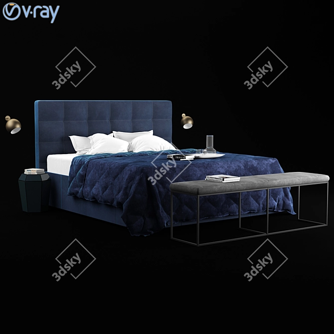 Elegant Mezzo Bed: Luxurious Sanctuary 3D model image 1