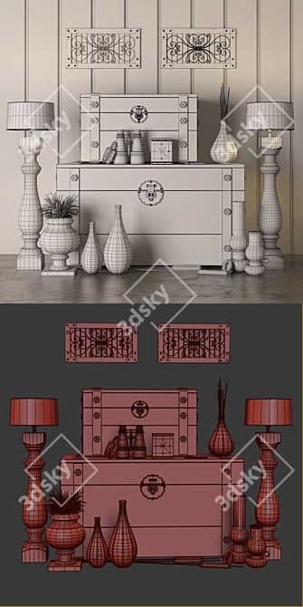 Elegant Decor Set 3D model image 3