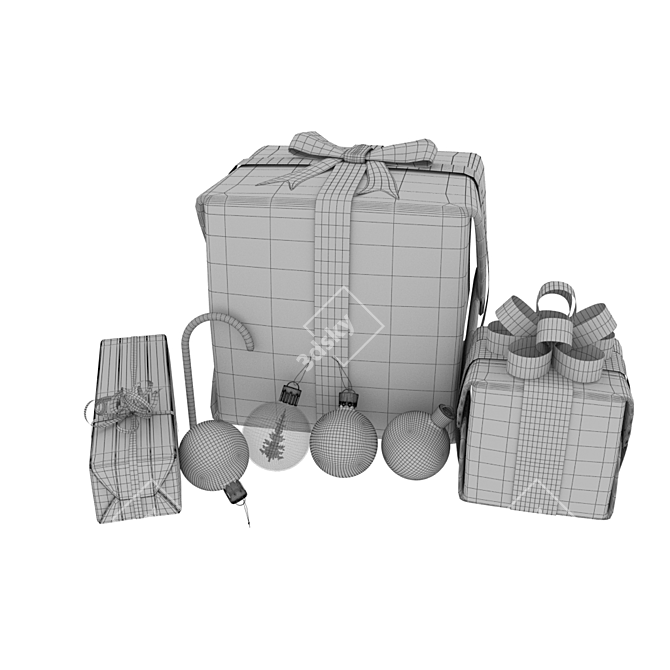 Festive Holiday Set: Ornaments, Gifts & More 3D model image 3