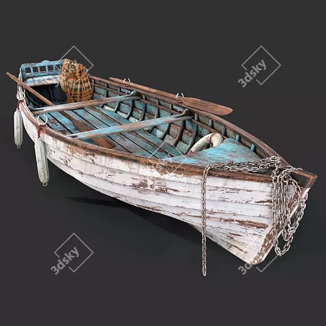 Vintage Fishing Boat 3D model image 1