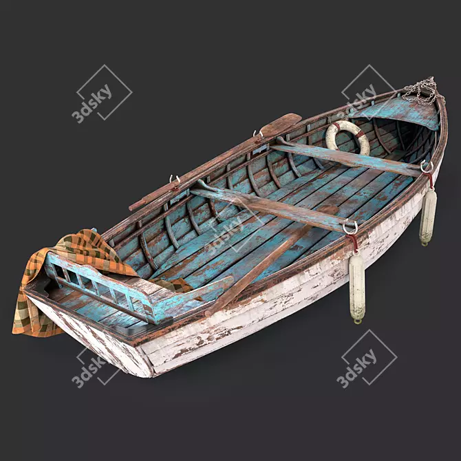 Vintage Fishing Boat 3D model image 2