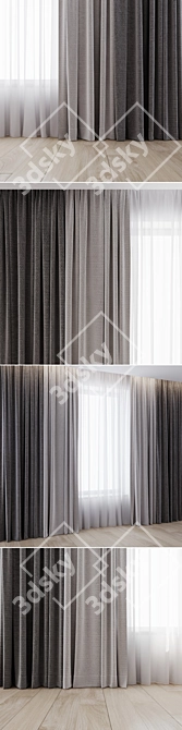 Elegant Window Drapes Set 3D model image 2