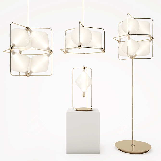 Elegant Clover Lamp Collection 3D model image 1