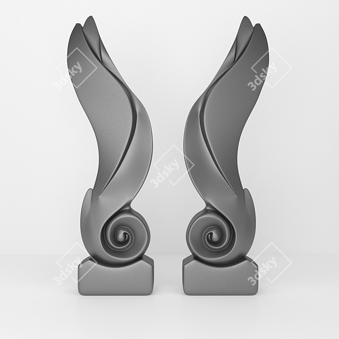 Elegant 3D Sculpture Decor 3D model image 1