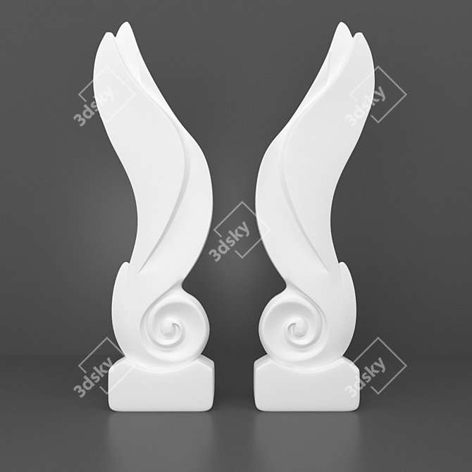 Elegant 3D Sculpture Decor 3D model image 3