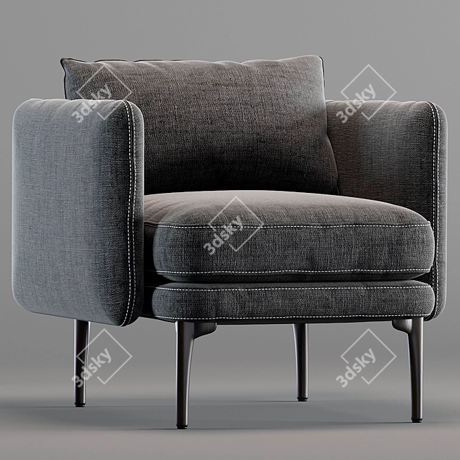 Platinum Twill Auburn Chair 3D model image 1