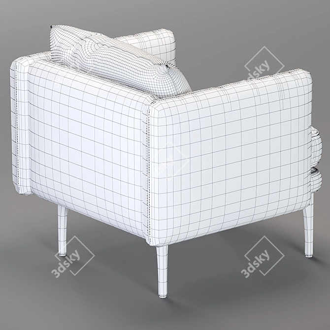 Platinum Twill Auburn Chair 3D model image 3