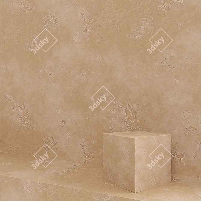 Travertine4 Decorative Plaster: Stunning Loft Style Material 3D model image 1