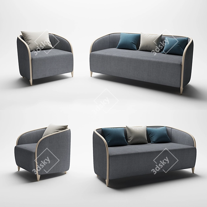 Elegant Bross Brig Armchair 3D model image 1