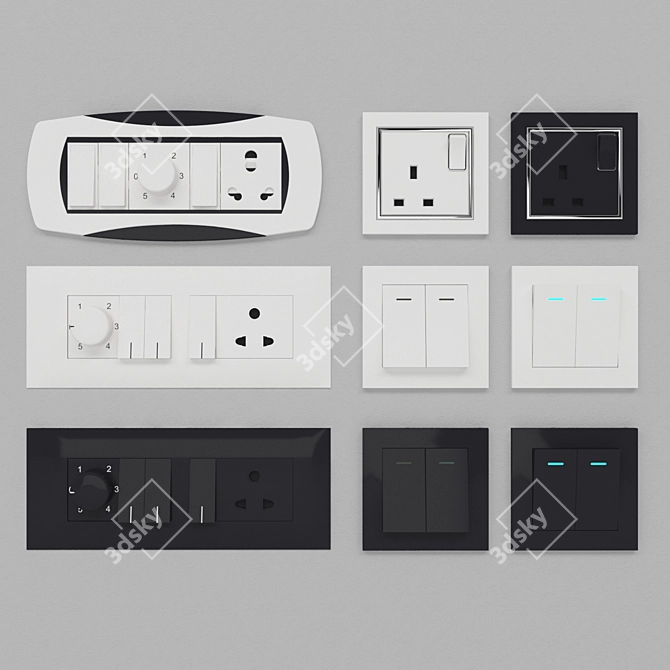 Versatile Switches with Stunning Vray Material 3D model image 1