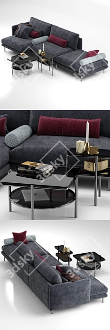 Modern Mies Sofa - Sleek Elegance 3D model image 2