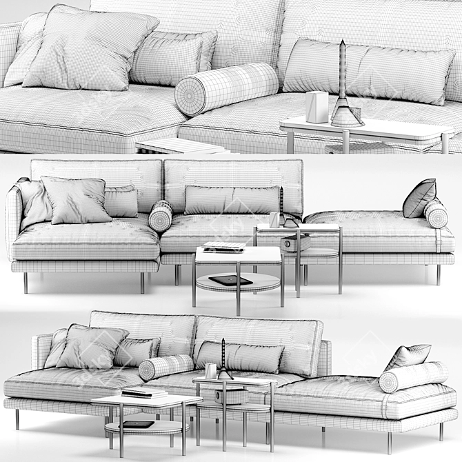 Modern Mies Sofa - Sleek Elegance 3D model image 3
