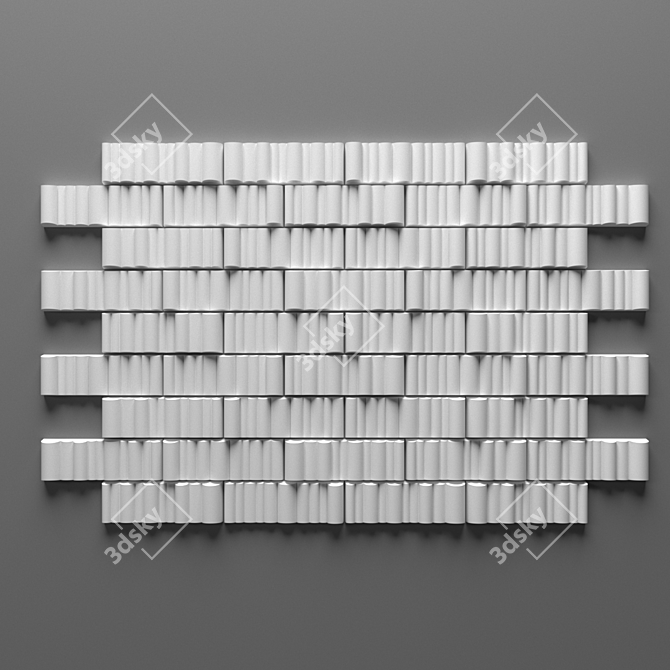 Elegant Veil Border Tile 3D model image 1