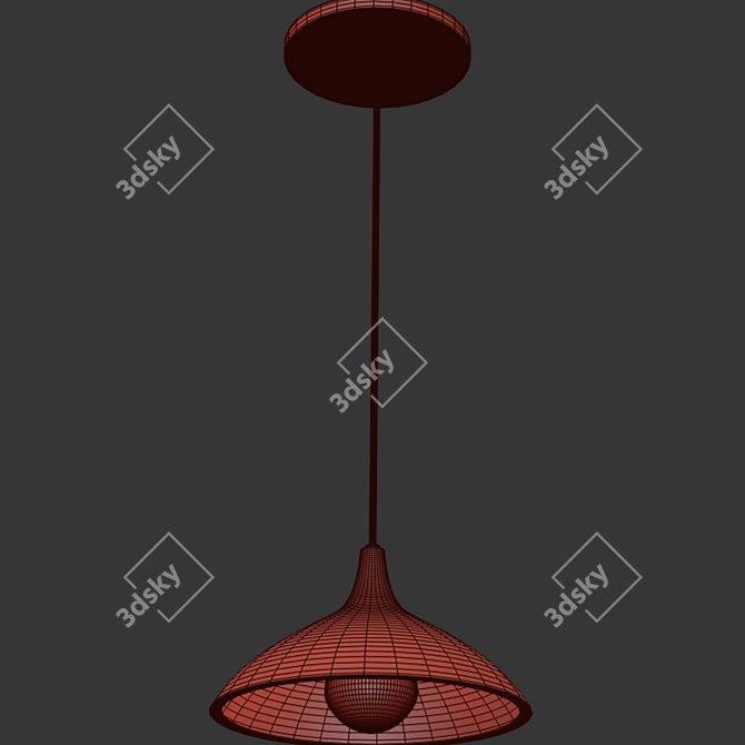 Sleek Matte White Pendant Light 3D model image 2