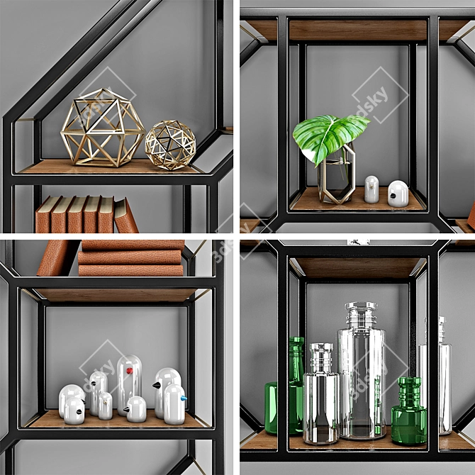 Elegant Octagon Shelf 3D model image 2