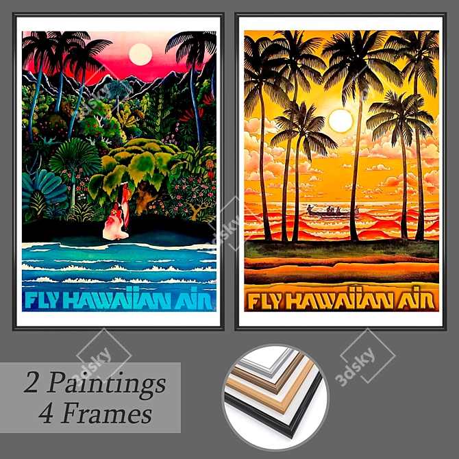 Versatile Set of Wall Paintings 3D model image 1