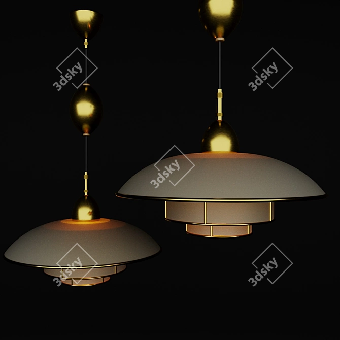 Vintage Titan Ceiling Light 3D model image 1